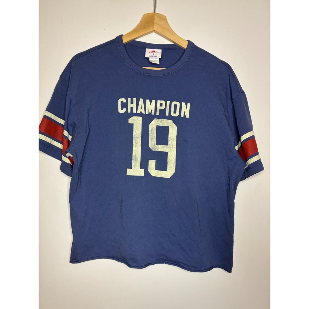 Champion Womens Blue Short Sleeve Jersey Graphic T-Shirt Size S Athletic 19